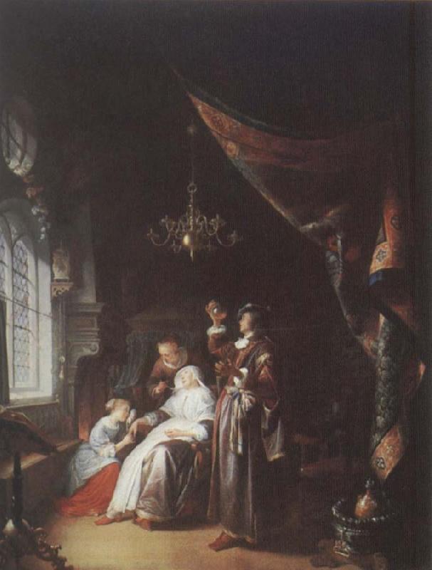 Gerrit Dou The Dropsical Lady oil painting image